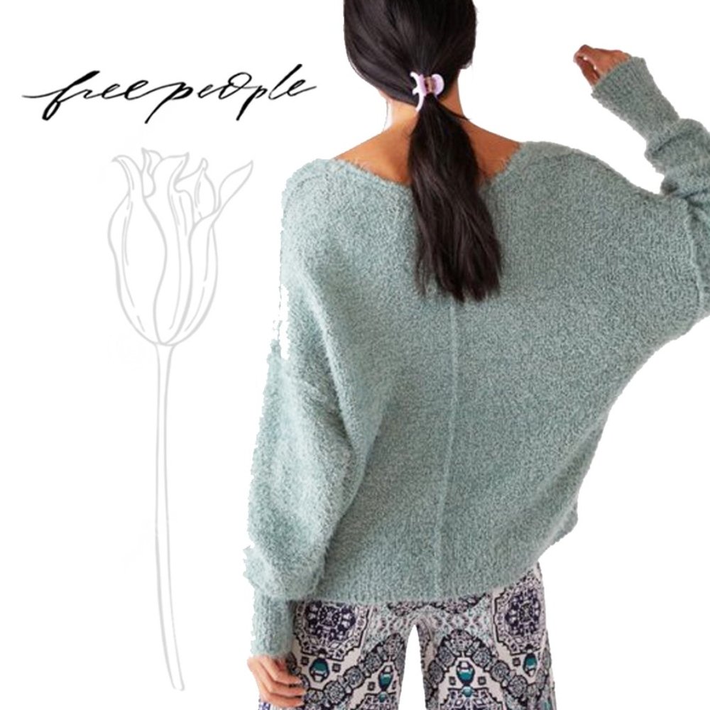 FREE PEOPLE Icing V-neck Sweater In Spring Dust - Picture 2 of 16